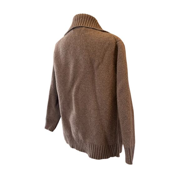 Vintage Brown Merino Wool Cardigan Womens Sz Medium Heritage Cabincore Academia - Picture 5 of 16